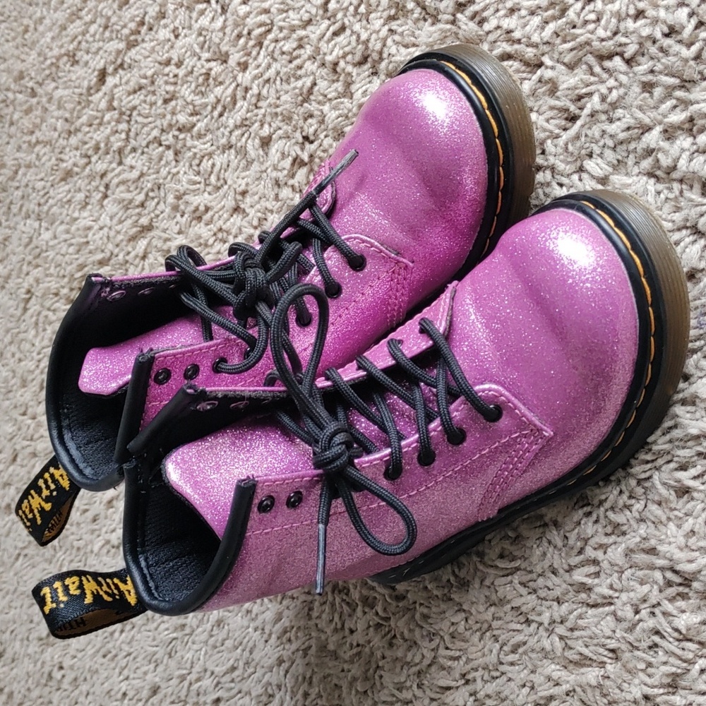 Dr.Marten Toddler Girls 1460 Glitter Lace-Up Boots Pink Size 10
